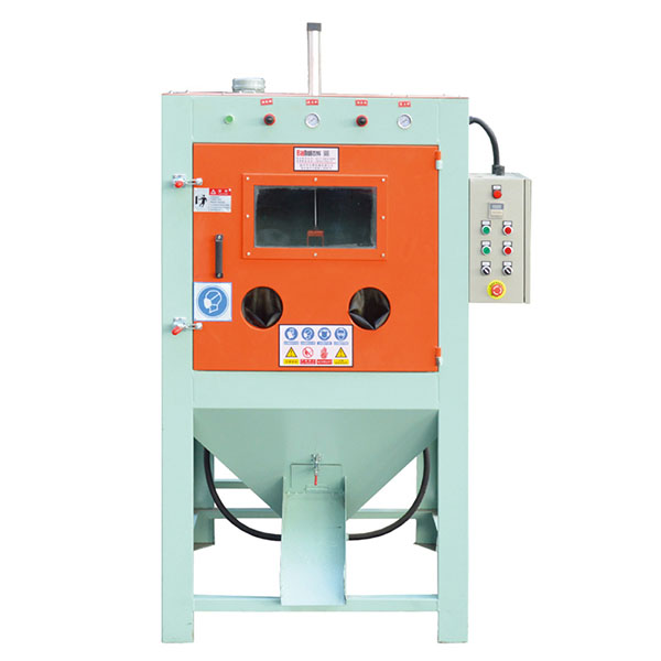 Double gun drum sandblasting machine